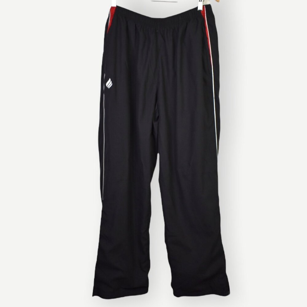Ektelon Pants L Womens Black Red Straight Leg Ankle Zip Team Racquetball